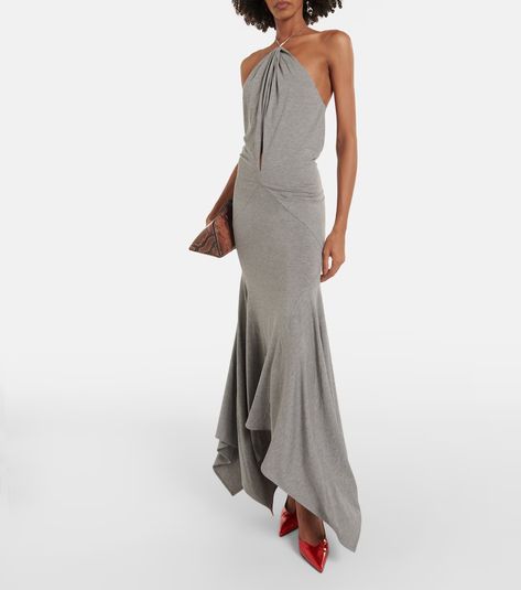 Attico Dress, Long Red Dress, The Attico, Grey Maxi Dress, Maxi Jersey Dress, Couture Runway, Maxi Shirt Dress, Flowing Skirt, Satin Maxi