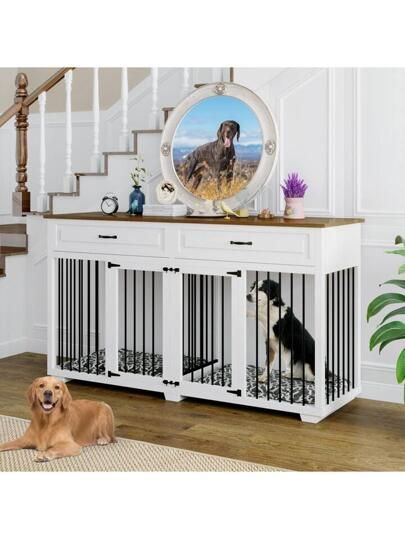 Decorative Dog Crates, Dog Crate End Table, Double Dog Crate, Small Dog Crate, Furniture Style Dog Crate, Wooden Dog Kennels, Wooden Dog Crate, Large Dog House, Dog Crates