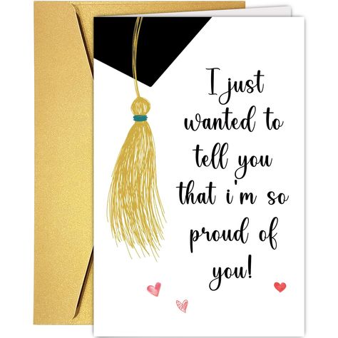 PRICES MAY VARY. Featuring warm words, this card is perfect for your friend/family members. Celebrating graduation with this card will bring him/her love and blessing. Card size is 8 * 5.3 inches folded. Blank inside for your personal written message. Printed on thick and durable paper stock with a professionally coated finish. Comes with an envelope, ready to be gifted. Packed with cellophane to ensure that our card will be safe on the road to you and arrive in a good condition. Thank you for t Bf Graduation, Well Done Card, Graduation Greetings, Grad Cards, So Proud Of You, Congratulations Graduate, Graduation Card, Ink Toner, Graduation Cards