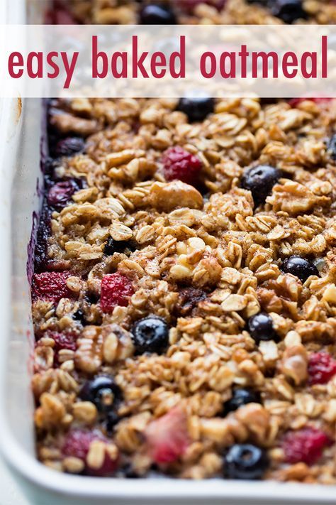 Easy Baked Oatmeal, Baked Oatmeal Healthy, Breakfast Oatmeal Recipes, Baked Oatmeal Recipes, Sally's Baking, Oreo Dessert, Healthy Ingredients, Breakfast Bake, Baked Oatmeal