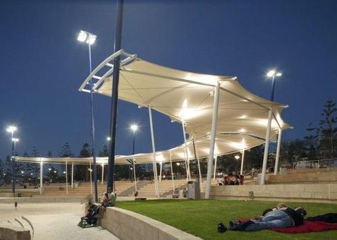 Amphitheater Architecture, Scarborough Beach, Pool Shade, Urban Design Architecture, Covered Walkway, Landscape Structure, Youth Center, Unusual Buildings, Outdoor Theater