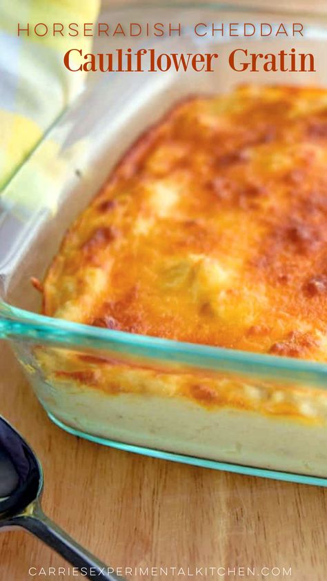 Cauliflower Gratin made with Cheddar cheese and horseradish gives this vegetable casserole a tasty kick! #vegetables #cauliflower Cheddar Cauliflower, Vegetable Casseroles, Horseradish Recipes, Garlic Mashed Cauliflower, Cauliflower Gratin, Vegetable Side Dishes Recipes, Vegetable Casserole, Thanksgiving Meal, Blogger Photos