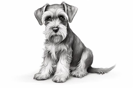 miniature schnauzer drawing Schnauzer Sketch, Schnauzer Drawing, Dog Drawings, Dog Illustrations, Schnauzer Dogs, Mini Schnauzer, Miniature Schnauzer, Dog Illustration, Arte Animal