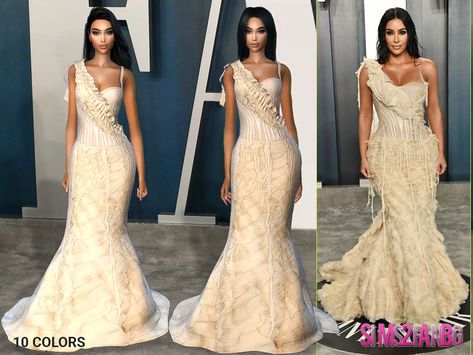 Kim K Dresses, Nude Prom Dresses, Crystal Gown, Tie Up Shirt, Camouflage Outfits, Outfits 2016, Transparent Dress, Sims 4 Dresses, Sims 4 Characters