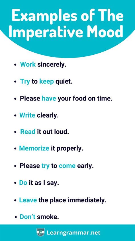 An imperative mood is a form of a verb that expresses an order or a request or an advice or encouragement or instruction or suggestion to do a thing. Imperative Verbs Worksheets, Intransitive Verbs, Categorical Imperative, Imperative Mood, Active Verbs, Grammar Exercise, English Expressions Idioms, Imperative Sentences, English Grammar Rules