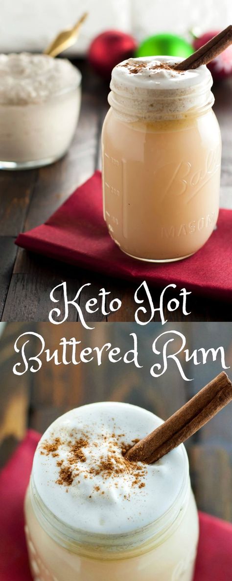 Keto Hot Buttered Rum - Low Carb, Gluten Free | Peace Love and Low Carb  via @PeaceLoveLoCarb Hot Buttered Rum Mix, Peace Love And Low Carb, Low Carb Christmas, Low Carb Cocktails, Low Carb Holiday, Buttered Rum, Low Carb Meals, Keto Cocktails, Low Carb Drinks