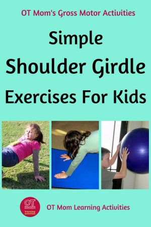 These shoulder exercises for kids can help to improve shoulder girdle stability and upper body strength. This, in turn, can help improve fine motor skills. Shoulder Stability Exercises, Pediatric Physical Therapy Activities, Shoulder Workout Routine, Pencil Grasp, Pediatric Pt, Upper Back Exercises, Exercises For Kids, Shoulder Girdle, Occupational Therapy Kids