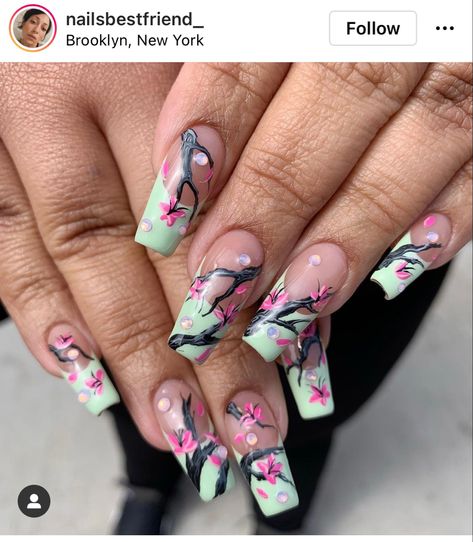 Arizona Green Tea Inspo Arizona Can Nails, Arizona Green Tea Nails, Arizona Nails Designs, Arizona Tea Nails, Green Tea Nails, Arizona Nails, Arizona Green Tea, Blossom Nails, Tea Tattoo