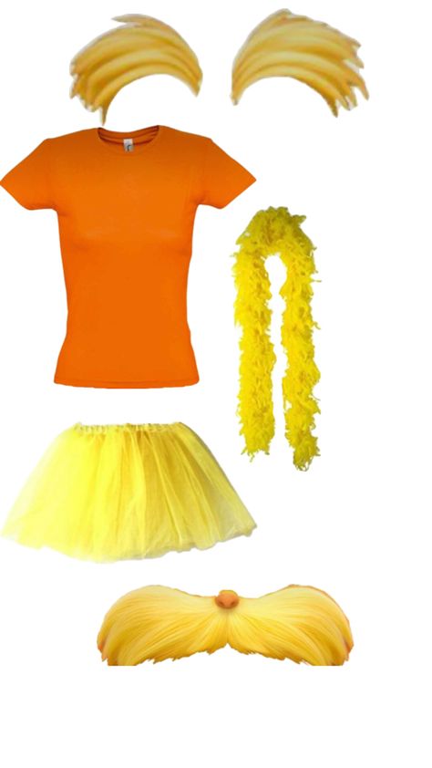 The Lorax outfit✌️💛⭐️🌝🌟🌻🍑🧡🍊🐱🐯🎃🐅 Lorax Outfit, The Lorax, Book Week, Halloween Party