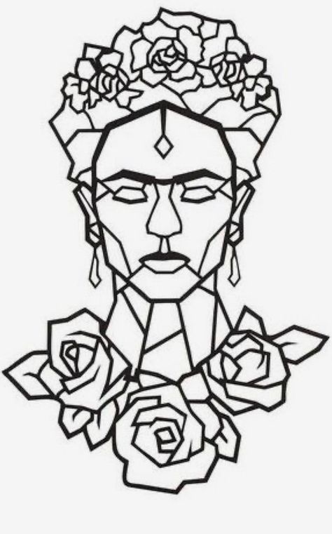 Frida Paintings, Frida Kahlo Paintings, Kahlo Paintings, Geometric Portrait, Modern Art Canvas Painting, Frida Art, Frida Kahlo Art, Design Geometric, Geometric Wall Art