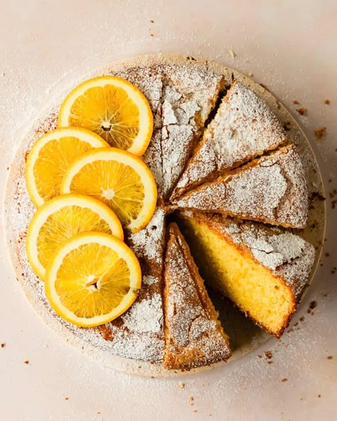 Orange olive oil cake is a deliciously tender and moist olive oil cake infused with bright orange flavor. This olive oil orange cake is made with orange zest and fresh orange juice and has a wonderfully rich and fluffy crumb. Make this citrus olive oil cake anytime you need a simple, but stunning dessert. Orange Olive Oil Muffins, Vegan Orange Olive Oil Cake, Healthy Olive Oil Cake, Olive Oil Cake Orange, Olive Oil Loaf Cake, Citrus Olive Oil Cake, Pineapple Pound Cake, Baking With Olive Oil, Orange Olive Oil Cake