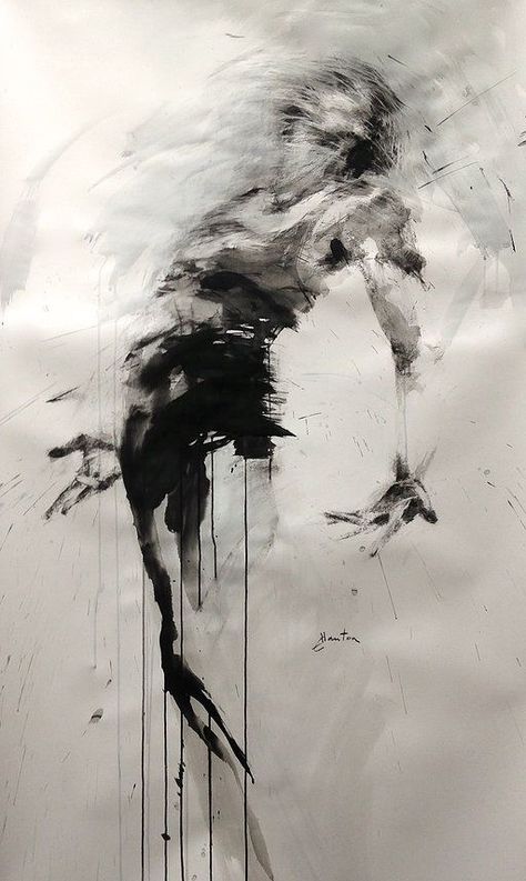 Ewa Hauton, Art Noir, Charcoal Drawings, Soyut Sanat Tabloları, Charcoal Art, Dark Art Drawings, Art Et Illustration, Aesthetic Painting, Ink On Paper