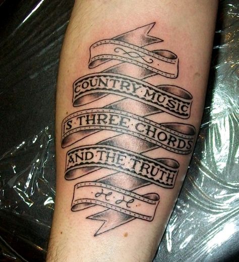 Country Music Inspired Tattoos, Music Tattoos Men, Country Music Tattoos, Tattoo Ideas Tumblr, Country Tattoo, Country Girl Tattoos, Music Quote Tattoos, Song Tattoos, Quote Tattoos Girls