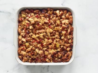 Plantain Stuffing Recipe | Sunny Anderson | Food Network Best Stuffing, Thanksgiving Stuffing Recipes, Sunny Anderson, Plantain Recipes, Beer Bacon, Thanksgiving Stuffing, Pretzels Recipe, Stuffing Recipes, Thanksgiving Ideas