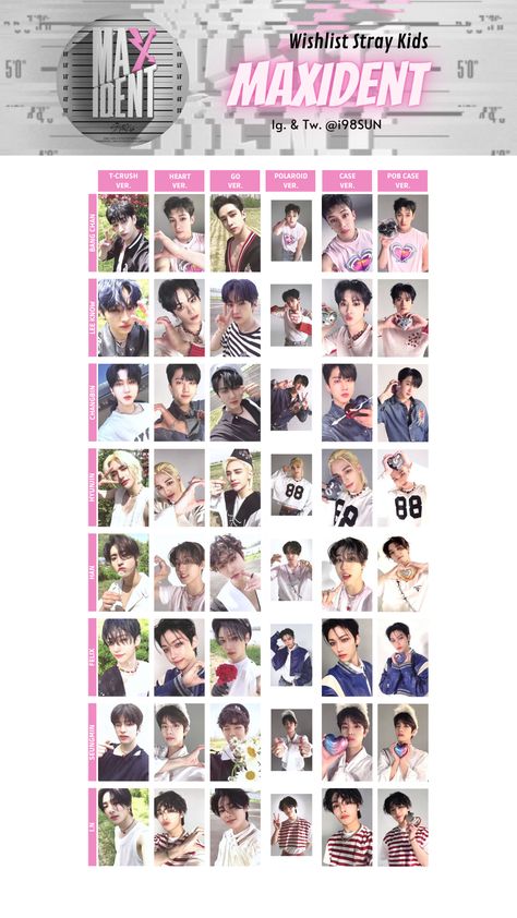 Skz Maxident Pc Template, Maxident Album Photocards, Maxident Photocards Template, Maxident Pc Template, Skz Maxident Photocards, Straykids Albums, Maxident Photocards, Wishlist Photocard, Template Wishlist