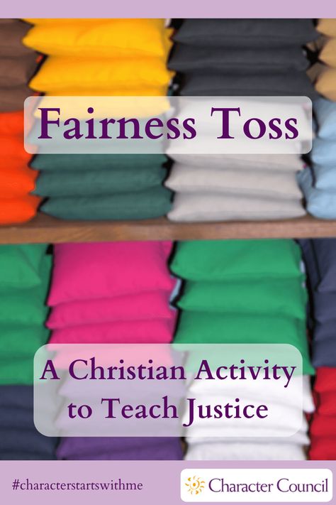 Everybody gets a toss! Start a discussion with your family about #Justice and the difference between fair and equal with our new activity from our Faith blog - Fairness Toss! #CharacterStartsWithMe Faith Building Activities, Christian Small Group Activities, Contentment Games For Kids, Faith Activities For Kids, Article Of Faith Games Activity Days, Kids Church Activities, Preschool Bible Lessons, Faith Blogs, Christian Activities