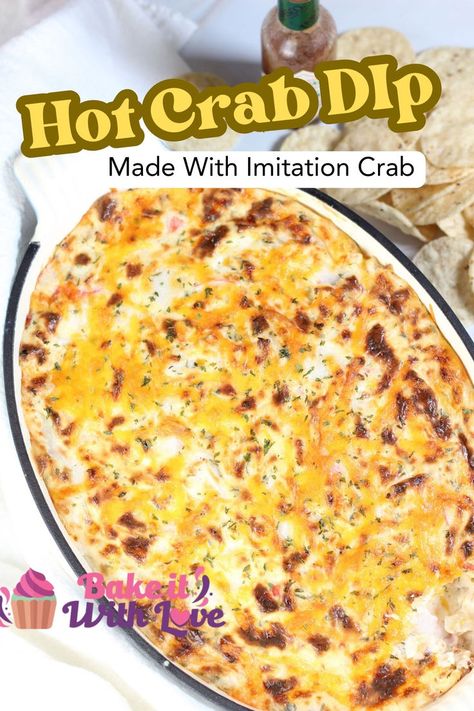 hot imitation crab dip Crab Meat Appetizers, Warm Crab Dip, Dip For Parties, Lobster Dip, Baked Crab Dip, Crab Bake, Hot Crab Dip Recipe, Crab Dip Recipe, Dip Recipes Hot