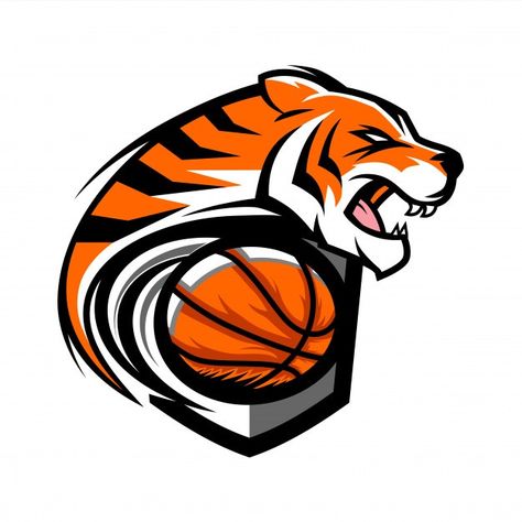 Tiger Basketball, Basketball Team Logo, Basketball Logo Design, Bison Logo, Tiger Team, Logo Animal, Logo Basketball, Team Logo Design, Sports Team Logos