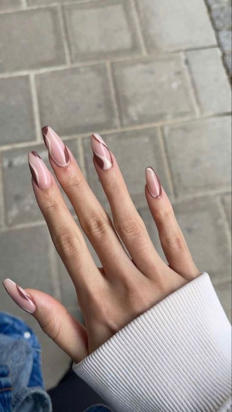 Nails September, September Nails, Fall Gel Nails, October Nails, Beige Nails, Classy Acrylic Nails, Designs Nail, Nails Almond, Nagel Inspo