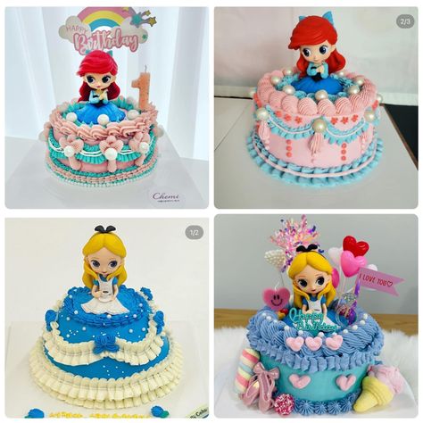 Cake Minimal, Wedding Cartoon, Disney Princess Birthday Cakes, Princess Cakes, Disney Cake, Disney Birthday Cakes, Princess Birthday Cake, Simple Cake Designs, Cake Decorating Designs