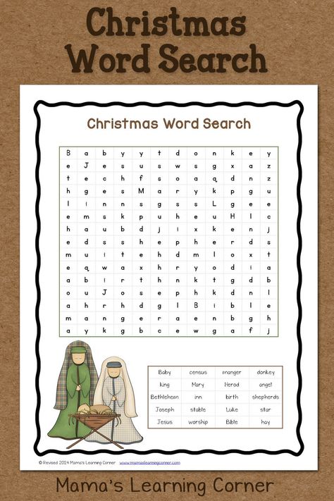 Download a fun Christmas Word Search for your young learners! Contains 20 search terms. Christmas Word Search Free Printable, Free Christmas Word Search, Free Printable Christmas Worksheets, Christmas Word Search Printable, Word Search Free Printable, Word Puzzles For Kids, Learning Corner, Bible Worksheets, Christmas Word Search