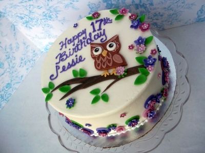 Girly Owl Birthday By Corrie76 on CakeCentral.com 1 Year Birthday Ideas, Birthday Cake Ideas For Women, Cake Ideas For Women, Bolo Cupcake, 31 Birthday, Owl Cake Birthday, 6th Birthday Cake, Cake With Cream Cheese Icing, Ladybug Cakes