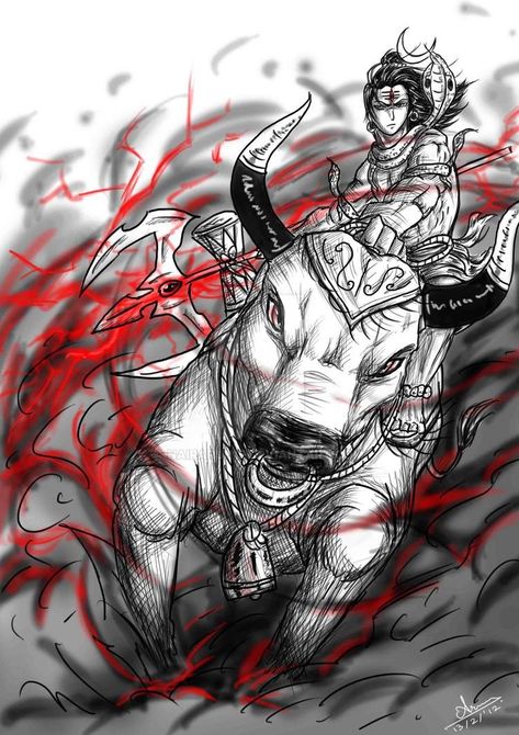 Anime sketch: Lord Shiva and Nandi by nairarun15 on DeviantArt Angry Images, Shiva Angry, Angry Lord Shiva, Shiva Tandav, Bhole Nath, Lord Shiva Sketch, Shiva Sketch, Rudra Shiva, Mahakal Shiva