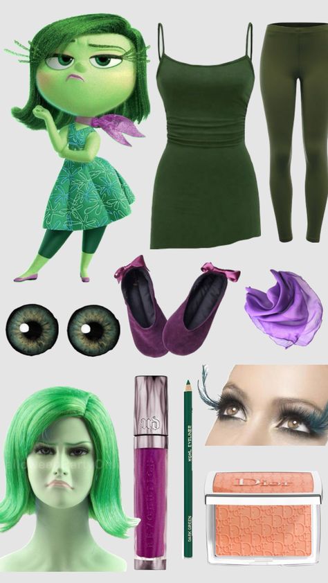 Outfits inspired by inside out characters!!!: DISGUST Inside Out Disgust, Disgusted Inside Out, Inside Out Costume, Inside Out Characters, Classy Halloween Costumes, Holloween Costume, Band Camp, Halloween Costumes Friends, Halloween Costume Outfits