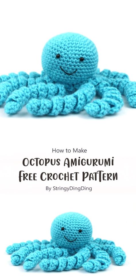 Diy Crochet Octopus Pattern, Crochet Amigurumi Free Patterns Octopus, Free Octopus Amigurumi Pattern, Crocheted Animal Stuffies, Crochet Octopus Free Pattern Easy, Nicu Crochet Octopus, Crochet Projects Octopus, Nicu Octopus Crochet Pattern Free, Free Crochet Pattern For Octopus