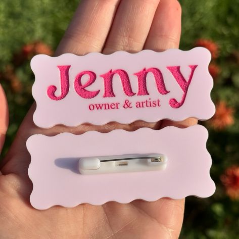 I made some custom acrylic name tags for my boyfriend and I for my in person event on Saturday! I’ve made name tags in the past but didn’t think to even use one for myself until I saw @shophearandnow make them and I got inspired to make some of my own. @shophearandnow also accepts customs so if you’re in need of a name tag, you can reach out to them! I won’t be doing customs for these for a bit since I’m in market mode! ✨ So excited to see so many of my friends on Saturday!!!! Cricut Name Tags, Name Tag Design Ideas, Cute Name Tags, Acrylic Name Tags, Diy Name Tags, Name Tag Design, Long Lunch, Cute Name, Cute Names