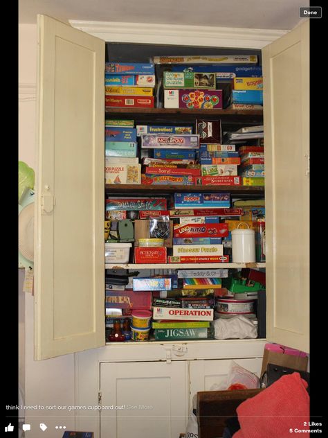 Games Cupboard, Cupboard Living Room, Puzzle Storage, Lounge Room, Game Room, Cupboard, Lounge, Living Room, Home Decor