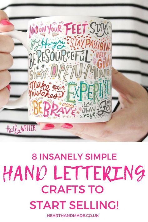 Do you love hand lettering ideas? Here is a list of hand lettering crafts that you can make and start selling asap! You could even start your own hand lettering business, offering custom hand lettered projects, wedding invitations or home decor accessories. If it has a surface, then you can write on it, doodle on it and most importantly, letter on it! #lettering #handlettering #sell #letteringcrafts #letteringprojects #handletter #calligraphy #easycrafts #craftideas Soul Journaling, Lettering Crafts, Hand Lettering Ideas, Simple Hand Lettering, Love Hand Lettering, Hand Lettering Business, Letter Painting, Lettering Projects, Diy Blanket Ladder