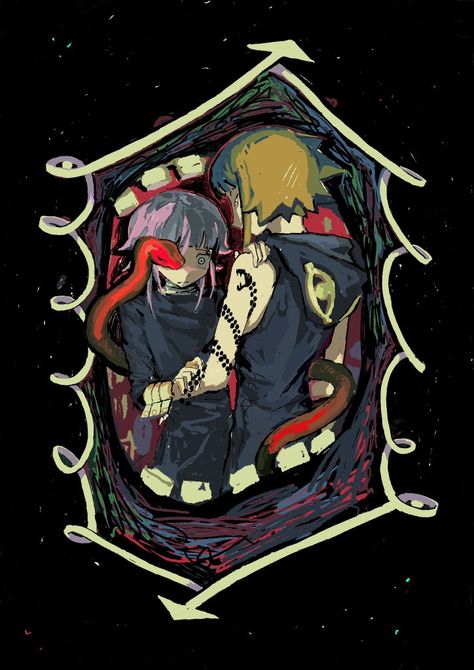 Credits:@momcaniTATtoo On Twitter Stein X Medusa, Soul Eater Crona, Soul Eater Manga, Camp Buddy, Fire Force, Soul Eater, Pretty Wallpapers Backgrounds, Wallpaper Backgrounds, Einstein