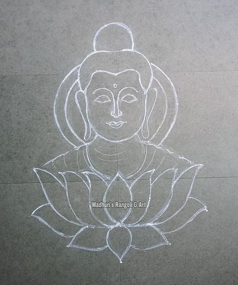 Buddha Rangoli Designs, Murugan Kolam, Murugan Art Sketch, Kolam Painting, Buddha Rangoli, Thermocol Craft, Pencil Sketches Easy, Very Easy Rangoli Designs, Bird Template