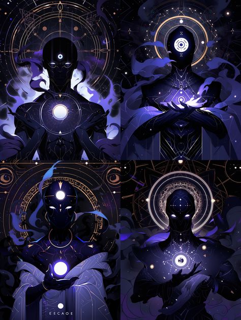 Moon God Character Design, Cosmic God Art, Celestial Being Concept Art, Cosmic Characters Design, Cosmic Character Design, God Of The Stars, Celestial Art Illustrations, Galaxy Person, Void Character Design