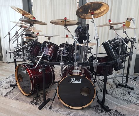 Pearl Drum Kit, Double Bass Drum Set, Drum Studio, Drums Studio, Pearl Drums, Drum Sets, Kit Ideas, Double Bass, Bass Drums