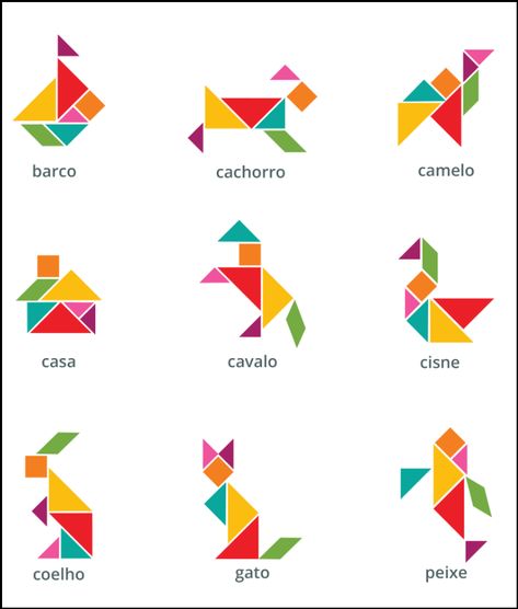 Tangram para imprimir – Educação e Transformação Animal Tangram, Tangram Art, Tangram Animals, Tangram Printable, Tangram Activities, Tangram Patterns, Tangram Puzzles, Busy Boxes, Montessori Activities