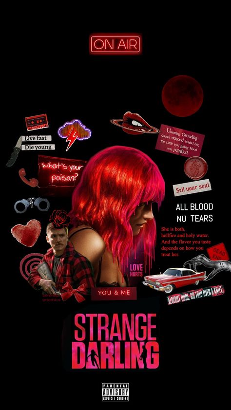 Strange Darling movie collage. 5/5 stars. Go watch it! 🎞️🌹 #red #redaestheticwallpaper #redandblack #redaesthetic #strangedarling #movies #moviecollage #cinema #poster #horror #mystery #halloween #animatedshuffle Darling Movie, Poster Horror, Movie Collage, Minions Love, Die Young, Love Hurts, Holy Water, Parental Advisory Explicit Content, Little Red Riding Hood