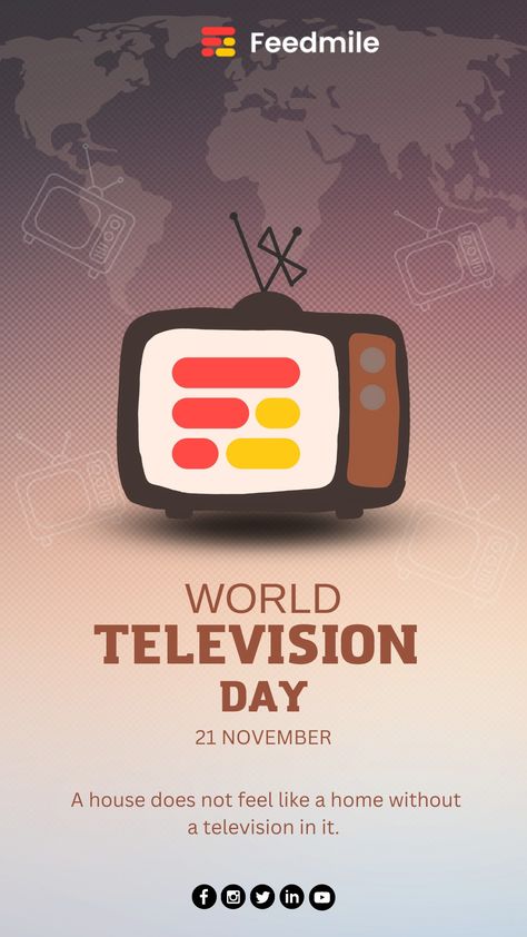 WORLD TELEVISION DAY Television Day Creative Ads, How Media Affect Our Daily Life Poster, World Wetlands Day Poster, World Television Day, World Environment Day 2022, Friend Pictures, Motion, Poetry, Graphic Design