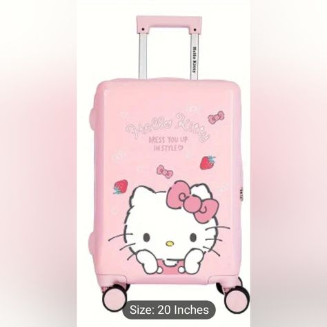 New Never Used In Box Still Sanrio Luggage, Hello Kitty Playful Travel Bag, Travel Rectangular Bag With Hello Kitty Print, School Bags With Hello Kitty Print, Rectangular Shape, Black Duffel Bag, Hello Kitty Print School Bag, Rectangular, Sanrio Bag, Hello Kitty Dress, Hello Kitty Makeup