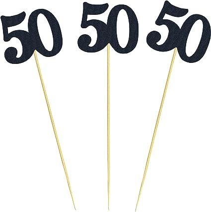 Amazon.com: 12PCS 50th Birthday Centerpiece Sticks Glitter Number 50 Table Centerpieces Flower Toppers for Anniversary Reunion and Party Decorations (Black) : Toys & Games Party Decorations Black, 50th Birthday Centerpieces, Happy 40th Anniversary, Sweet 16 Party Favors, Table Centerpiece Flower, Glitter Number, Birthday Centerpiece, Company Anniversary, Bike Mirror