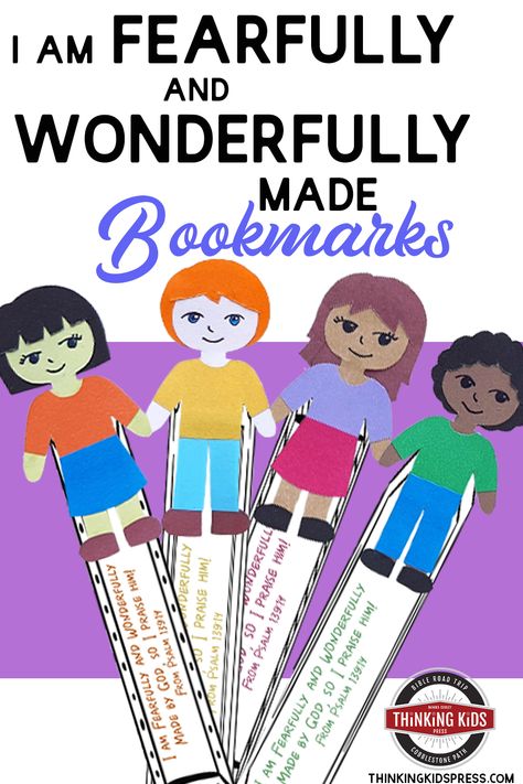 I Am Fearfully And Wonderfully Made Art, Fearfully And Wonderfully Made Craft, Wonderfully Made Craft, Preschool Homeschool Curriculum, Class Crafts, Preschool Homeschool, Fearfully And Wonderfully Made, Parenting Boys, Bookmark Craft