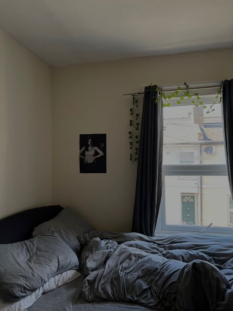 Gracie abrams poster / room inspo / bedroom inspo / grey bedsheets / bedroom aesthetic / uni room / Grey Bed Sheets Aesthetic, Grey Bedding Aesthetic, Grey Bedsheets Aesthetic, Bedroom Inspo Grey, Room Inspo Bedroom, Gracie Abrams Poster, Grey Bed Sheets, Grey Bed, Grey Aesthetic