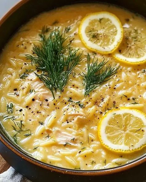 Creamy Lemon Orzo Chicken Soup Lemony Orzo Soup, Creamy Chicken Lemon Orzo Soup, Lemon Chicken Couscous Soup, Turkey Lemon Orzo Soup, Turkey Lemon Rice Soup, Lemony Chicken And Orzo Soup, Chicken And Orzo Soup Recipes, Vegan Lemon Orzo Soup, Creamy Lemon Chicken Orzo Soup Crockpot