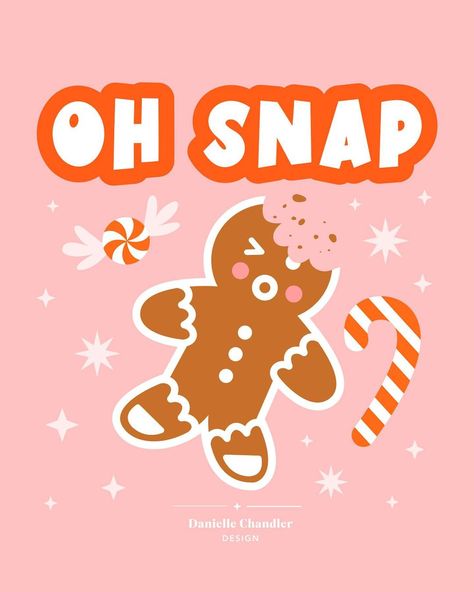 Danielle Chandler ✿ Graphic Designer ⋆ Illustrator ⋆ Artist on Instagram: “Oh snap! 🍪🎅🏼 Can you believe it’s almost December?! Counting down the daysssss. 🎄” Typography Illustration, Oh Snap, Instagram Branding, Illustrator Artist, Freelance Artist, Surface Pattern Design, Surface Pattern, Graphic Designer, Art Direction