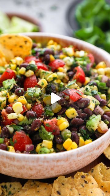 263K views · 10K likes | Caitlin | Easy & Healthy Meals on Instagram: "BLACK BEAN CORN & AVOCADO SALSA!😍
.
A quick & easy protein-packed snack!🤗 This salsa is always a hit! Loaded with hearty black beans, fresh veggies, creamy avocado, lots of lime juice & a hint of cayenne for some spice!🔥 Serve it with with your favorite tortilla chips, over tacos/nachos or eat it by the spoonful - it’s SO GOOD!🤤
.
Comment “Recipe” below⬇️ & I’ll send the recipe link directly to your inbox. OR click the link in my bio⬆️ & search “Black Bean Salsa” in the search bar.
.
What you’ll need:
Canned black beans
Corn (I used fresh but canned or frozen work too.)
Avocados
Red onion
Tomatoes
Jalapeño
Cilantro
Lime juice
Ground cayenne pepper (optional)
Salt
Black pepper
.
#kaleforniakravings #blackbeansalsa #b Corn Dip Recipes, Easy Healthy Meals, Corn Avocado, Easy Salsa Recipe, Black Beans Corn, Black Bean Corn, Easy Protein, Black Bean Salsa, Bean Salsa