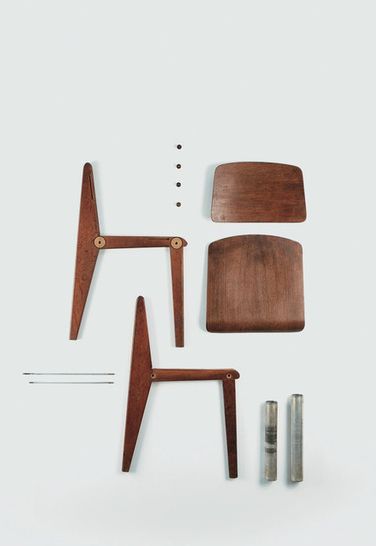 Jean Prouve Prouve Chair, Things Organized Neatly, Chaise Design, Take A Seat, Wooden Chair, Interior Furniture, Objects Design, French Design, 인테리어 디자인