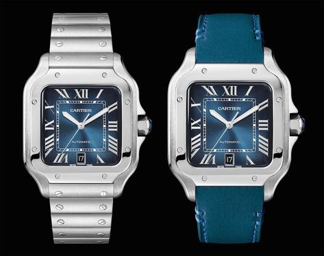 Cartier Santos Watch, Cartier Santos 100, Monochrome Watches, Cartier Sunglasses, Poor Man, Watch Belt, Cartier Panthere, Premium Watches, Watch Trends