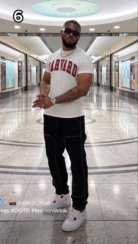 Summer fit man, summer fit inspo man, male summer inspo, summer outfit man aesthetic, Harvard outfit male, black men outfit Black Male Fashion Aesthetic, Mens Outfit Inspiration Casual Styles, Male Fashion Aesthetic, Black Male Fashion, Male Outfits, Boots Outfit Men, Masculine Fashion, Classy Outfits Men, Black Men Street Fashion