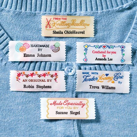 Personalized Woven Labels Ð Custom Fabric Tags Custom Fabric Labels, Custom Woven Labels, Embroidered Labels, Custom Clothing Labels, Sewing Labels, Halloween Express, Quilt Labels, School Dress, Fabric Labels